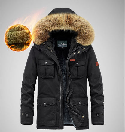 Löst vadderat jacka i plusstorlek med flera fickor