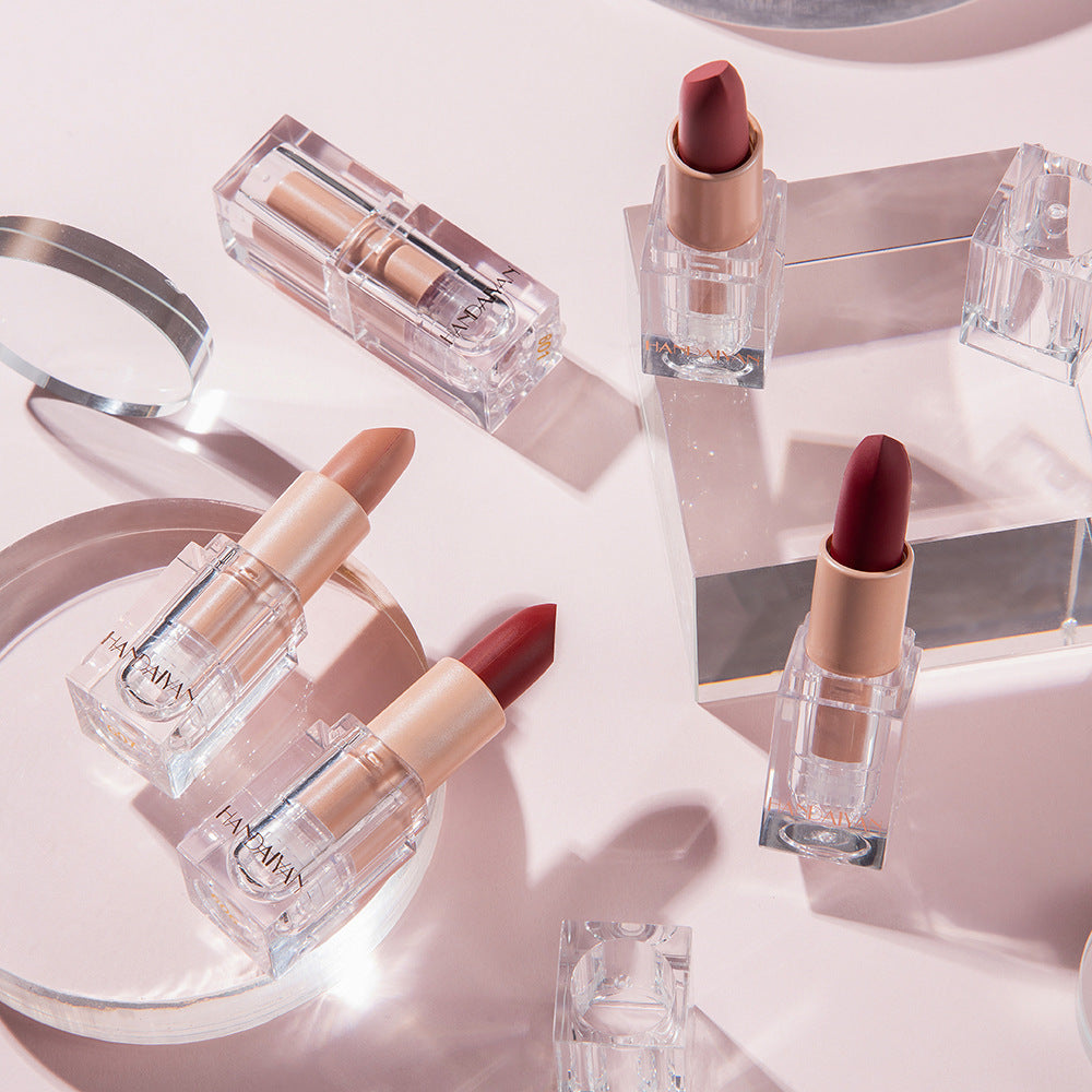 Kristall fyrkantig tub matt läppstiftset