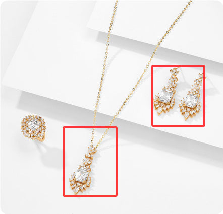 Designermodell Ljus Lyxiga Färgade Ädelstenar Blå Smyckeskostym Dam