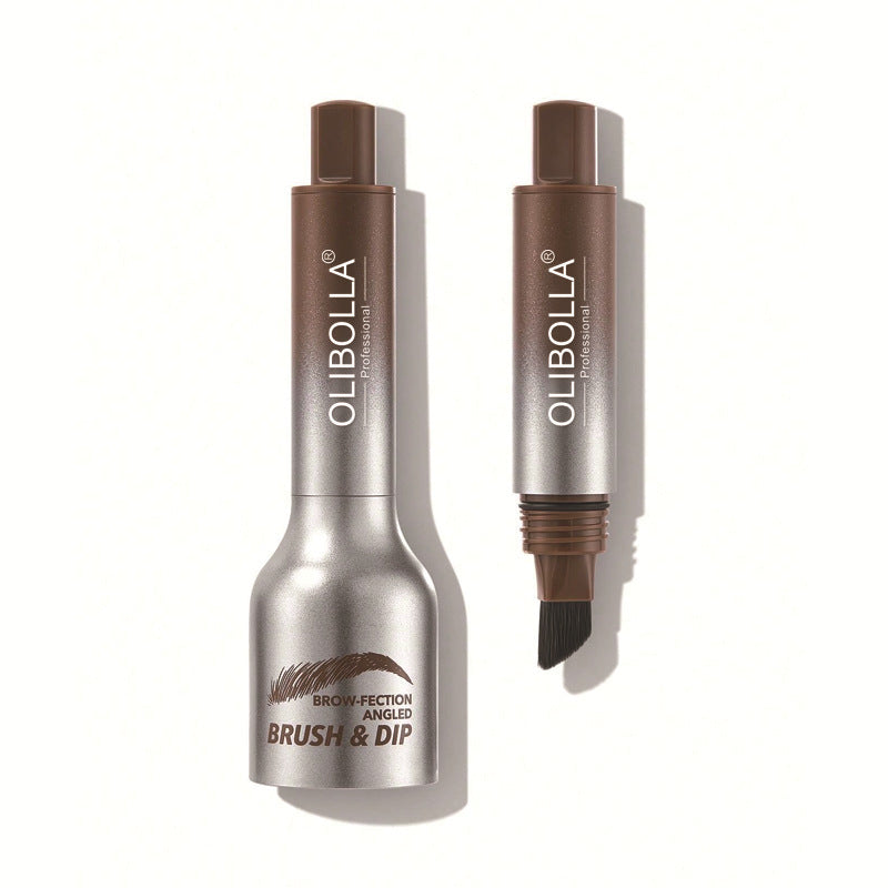 Stor borste hårfäste multifunktionell inte smetpress ögonbrynspenna