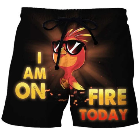 Herrbyxor med tryck och elastisk midja