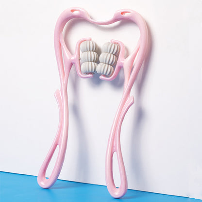 Multifunktionell manuell sexhjulsmassager för nacke Massagelindrande rullmassageverktyg