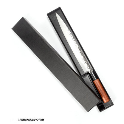 Handgjord hamrad smidd Santoku-kniv kockkniv