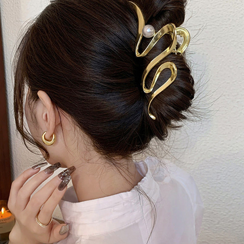 Överdimensionerade Pearl Wave Grip-huvudbonader för kvinnor