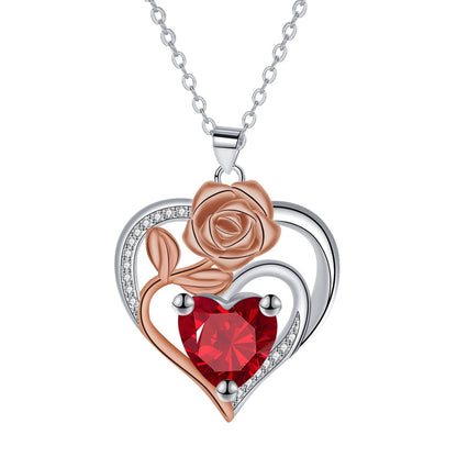 Högkvalitativt roshjärthalsband för kvinnor